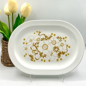 Centura For Corning Vintage Platter. Laurel Harvest Gold. 70s